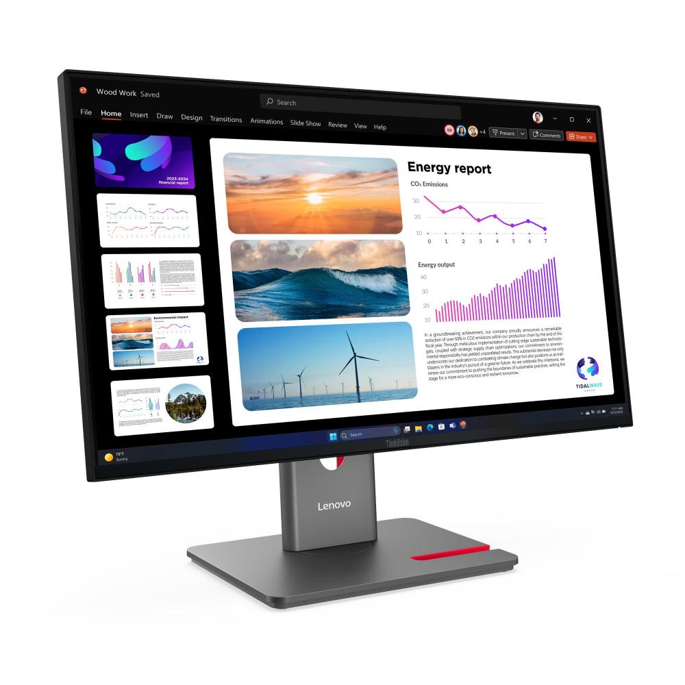 Lenovo ThinkVision P24Q-40 23.8" QHD IPS Monitor | 2560×1440 | 120Hz | 98% DCI-P3 | USB Hub | DisplayPort 1.4 | HDMI 2.1 | Daisy Chain