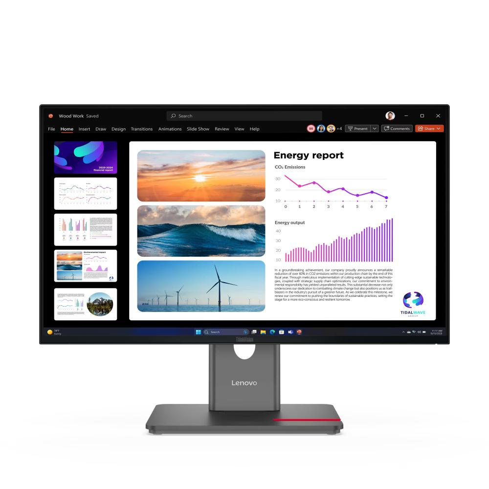 Lenovo ThinkVision P24Q-40 23.8" QHD IPS Monitor | 2560×1440 | 120Hz | 98% DCI-P3 | USB Hub | DisplayPort 1.4 | HDMI 2.1 | Daisy Chain
