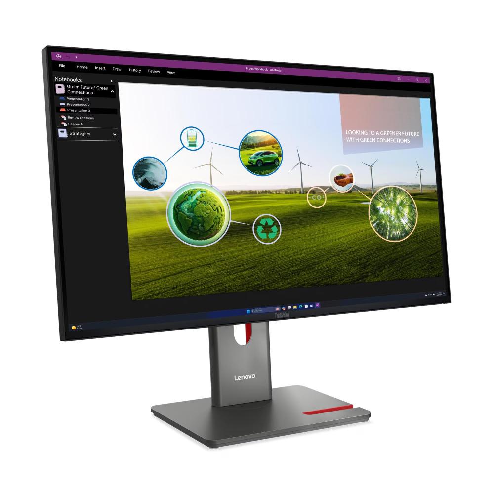 Lenovo ThinkVision P27Q-40 Monitor | 27" QHD IPS | 2560×1440 | 120Hz | 98% DCI-P3 | 99% sRGB | USB Hub | DisplayPort 1.4 | HDMI 2.1 | Daisy Chain