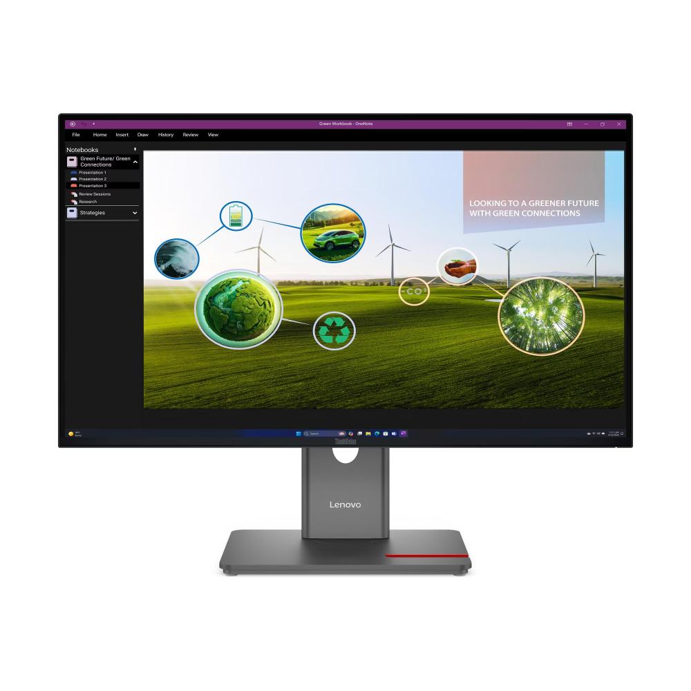 Lenovo ThinkVision P27Q-40 Monitor | 27" QHD IPS | 2560×1440 | 120Hz | 98% DCI-P3 | 99% sRGB | USB Hub | DisplayPort 1.4 | HDMI 2.1 | Daisy Chain