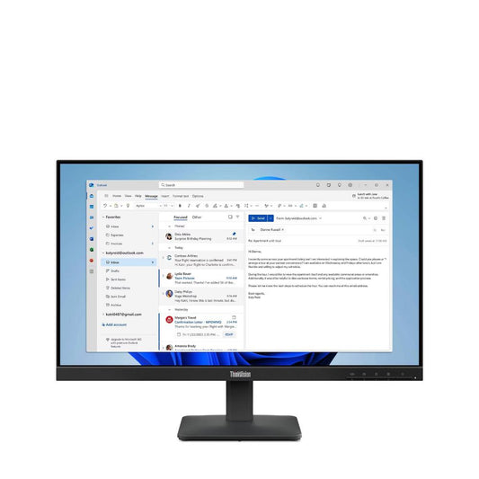 Lenovo ThinkVision S24-4e 23.8" FHD IPS Monitor | 1920×1080 | 100Hz | 99% sRGB | HDMI 1.4 | VGA | VESA 100×100 | Raven Black
