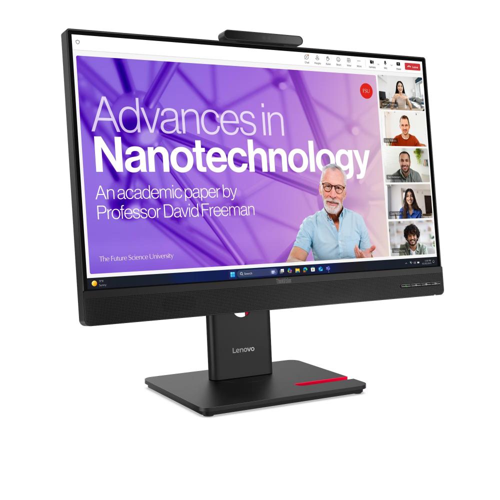 Lenovo ThinkVision T24-4v Monitor | 23.8" FHD IPS | 1920×1080 | 48–120Hz | 99% sRGB | 5MP IR+RGB Webcam | 3W×2 Speakers | HDMI 1.4 | DisplayPort 1.2 | VGA