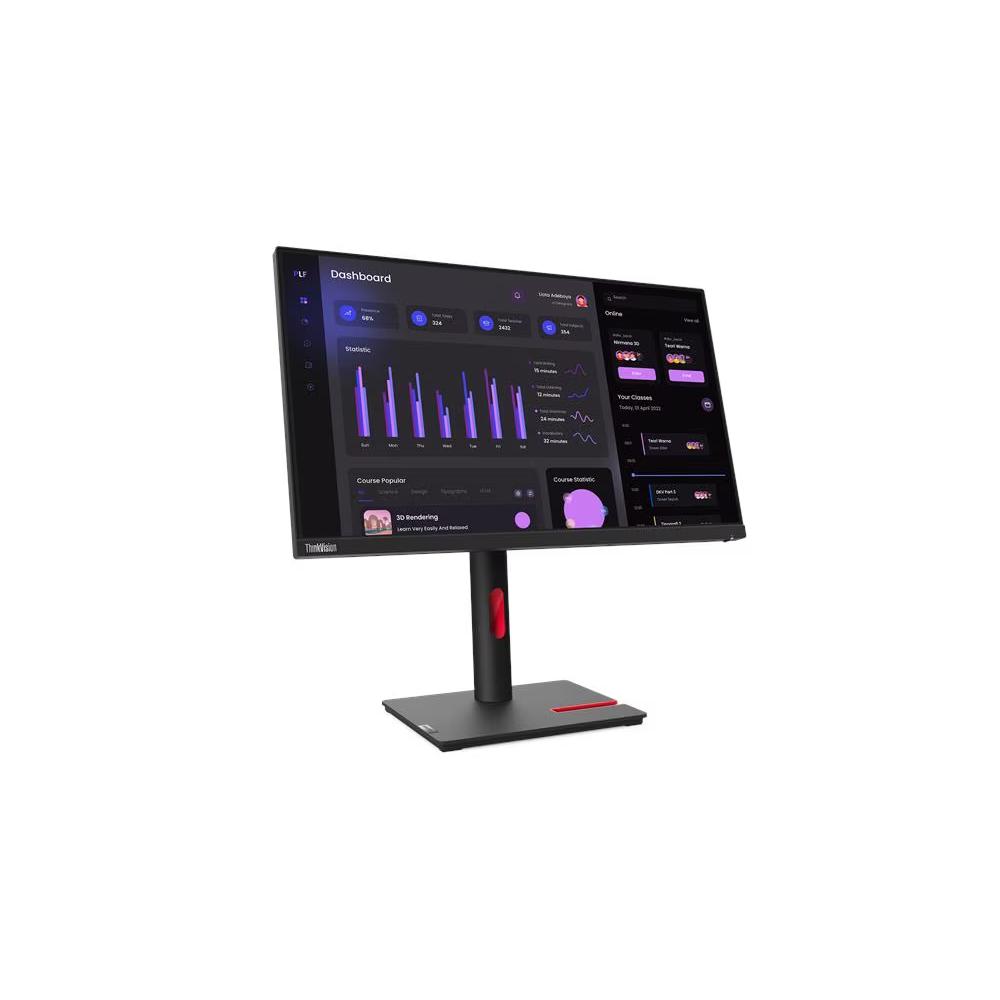 Lenovo ThinkVision T24i-30 24" LED Monitor | FHD 1920x1080 | IPS | Anti-Glare | HDMI, DP, VGA | Height Adjustable | USB Hub | 3Y