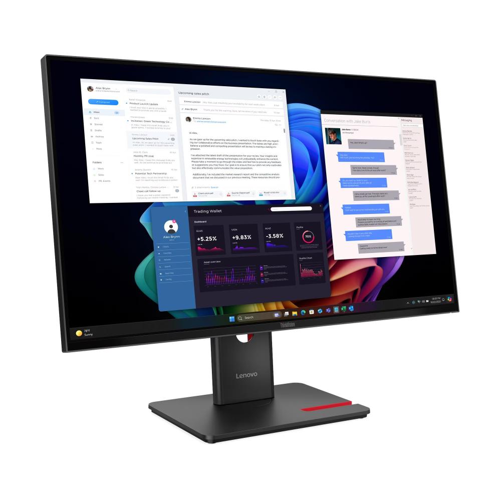 Lenovo ThinkVision T27UD-40 Monitor | 27" 4K UHD IPS | 3840×2160 | 350 nits | 99% sRGB | USB-C 100W PD | HDMI 2.1 | DisplayPort 1.4 | RJ-45
