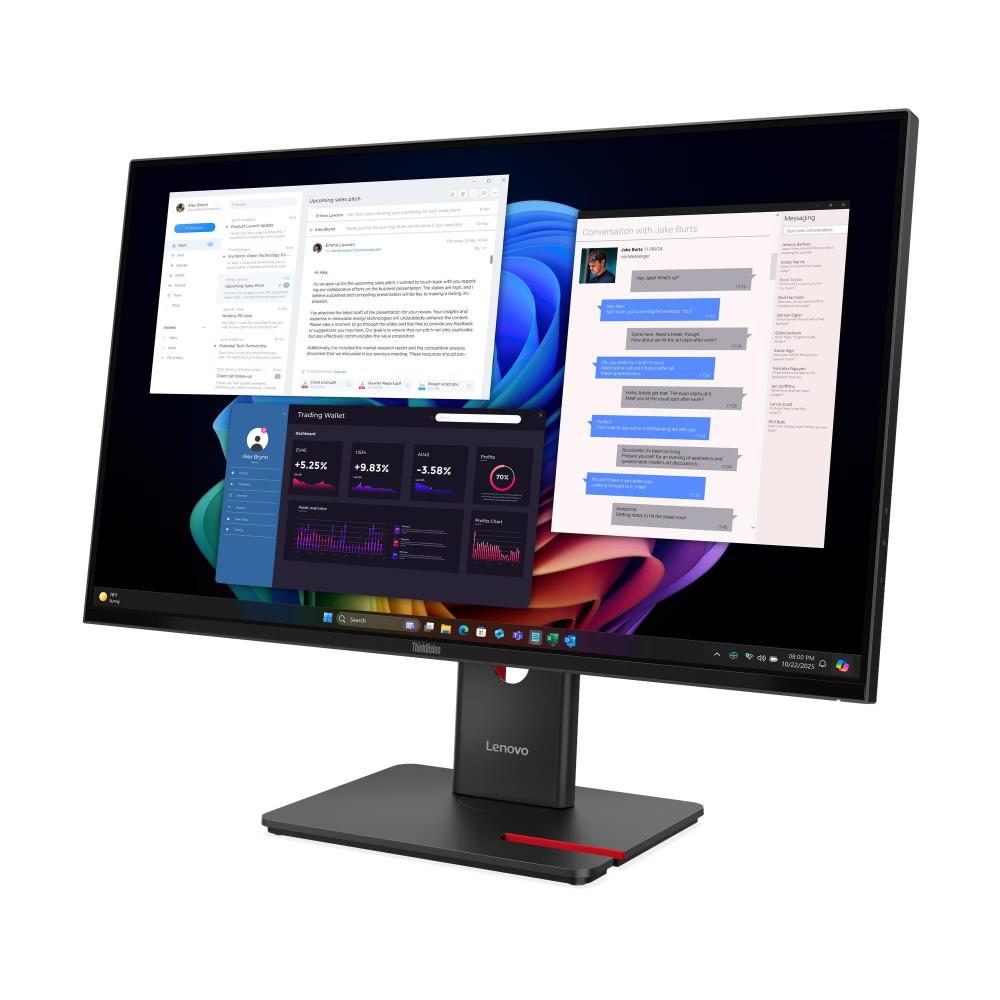 Lenovo ThinkVision T27UD-40 Monitor | 27" 4K UHD IPS | 3840×2160 | 350 nits | 99% sRGB | USB-C 100W PD | HDMI 2.1 | DisplayPort 1.4 | RJ-45