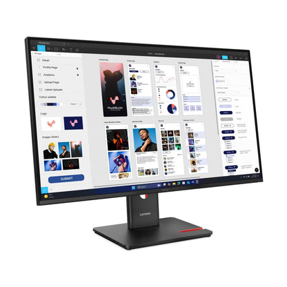 Lenovo ThinkVision T32UD-40 Monitor | 31.5" 4K UHD IPS | 99% sRGB & BT.709 | USB-C 100W PD | USB Hub | RJ-45 Ethernet | HDR10 | HDMI 2.1 | DP 1.4 | Ergonomic Stand