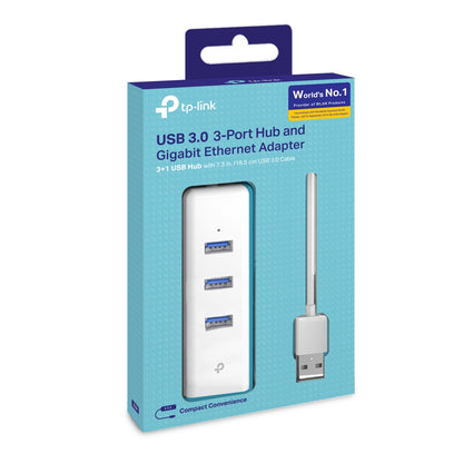 TP-Link UE330 USB 3.0 3-Port Hub & Gigabit Ethernet Adapter | 2-in-1 High-Speed Expansion for Laptops & Ultrabooks