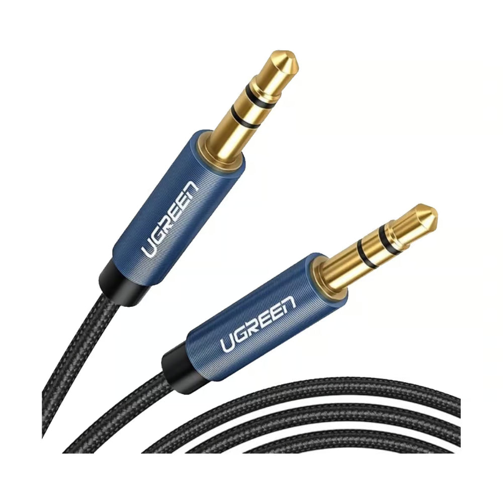 UGREEN 3.5mm Male to 3.5mm Male Audio Cable | Gold-Plated, Braided, 3m (Blue)