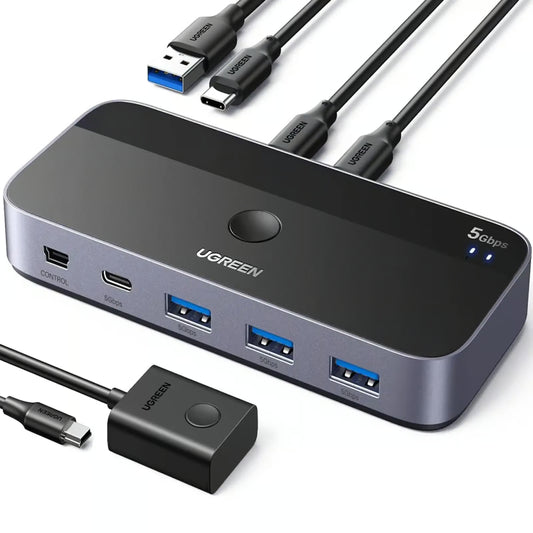 UGREEN 25098 | USB-C Switch Selector (2-in-4-Out, USB 3.0 Hub)