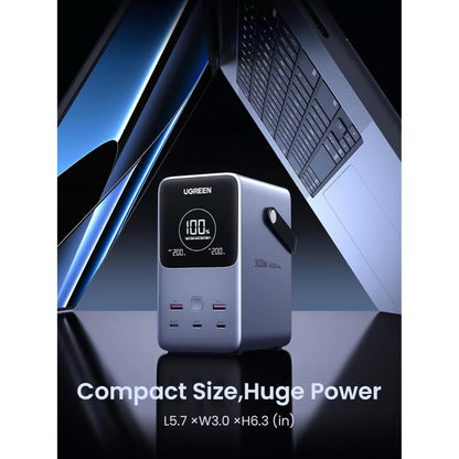 UGREEN 25286 Portable Charger | 48000mAh, 300W Power Bank, 5-Port USB-C, Smart Display, SOS Mode