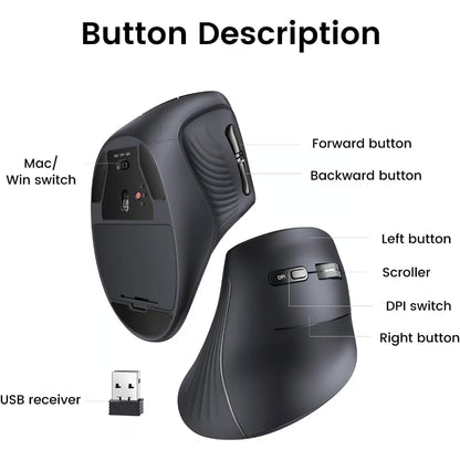 UGREEN 25444 | Vertical Wireless Ergonomic Mouse