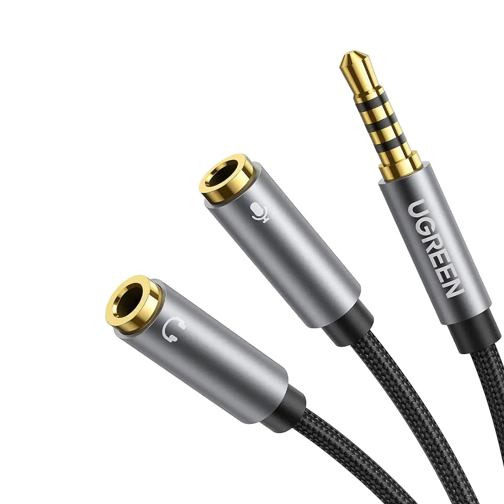UGREEN 30619 | Headphone Splitter 3.5mm (2 Female to 1 Male, Mic + Audio TRRS Y Splitter)