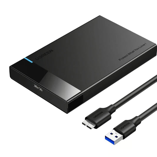 UGREEN 30847 | 2.5″ SATA III Hard Drive Enclosure | USB 3.0 to SATA Adapter | Tool-Free | UASP Supported | 5Gbps | For SSD/HDD Backup, Cloning, Data Transfer