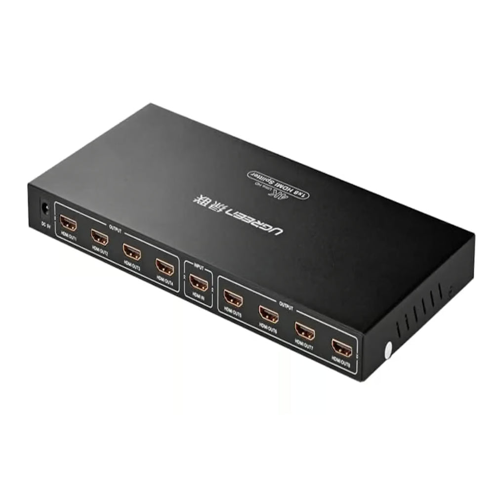 UGREEN 40203 | HDMI Amplifier Splitter | 1 In 8 Out | 4K@30Hz | HDCP 1.4 | Signal Boosting | Plug & Play | Black