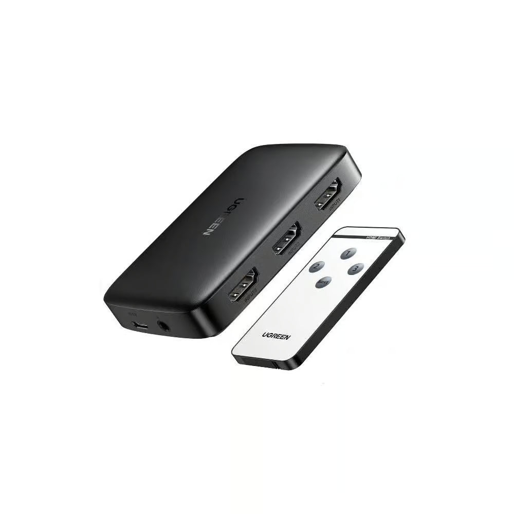 UGREEN 80125 | HDMI Switch 3 In 1 Out | 4K@30Hz | Manual Toggle | Plug & Play | Gold-Plated | Black | Free Shipping