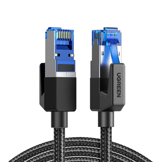 UGREEN CAT8 Shielded Braided Ethernet Cable | 40Gbps | 2000MHz | F/FTP Shielding | RJ45 | 30AWG Pure Copper | PoE Support