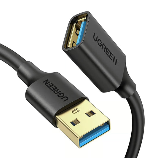 UGREEN 90722 | USB 3.0 Extension Cable | 5 Meter | USB-A Male to Female | Gold-Plated Connectors | 5Gbps Transfer | Black