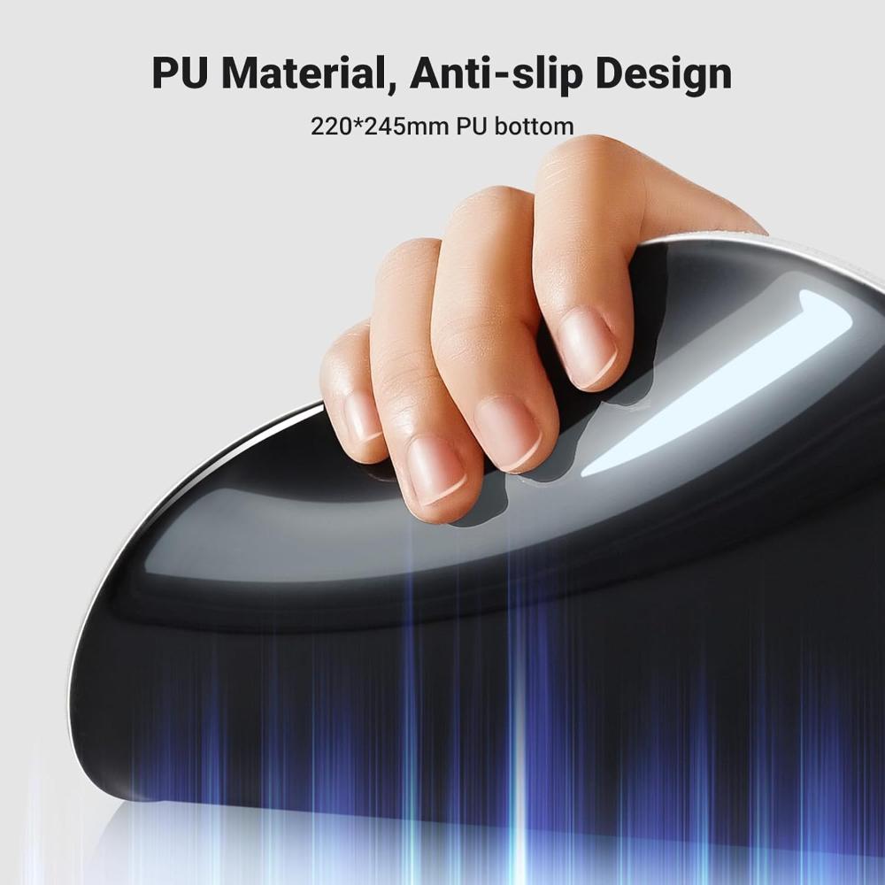 UGREEN LP668 Ergonomic Mouse Pad with Wrist Rest | 220 × 245mm | 5mm Base | Memory Foam Wrist Support | Smooth Lycra Surface | Non-Slip PU Base