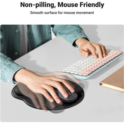 UGREEN LP668 Ergonomic Mouse Pad with Wrist Rest | 220 × 245mm | 5mm Base | Memory Foam Wrist Support | Smooth Lycra Surface | Non-Slip PU Base