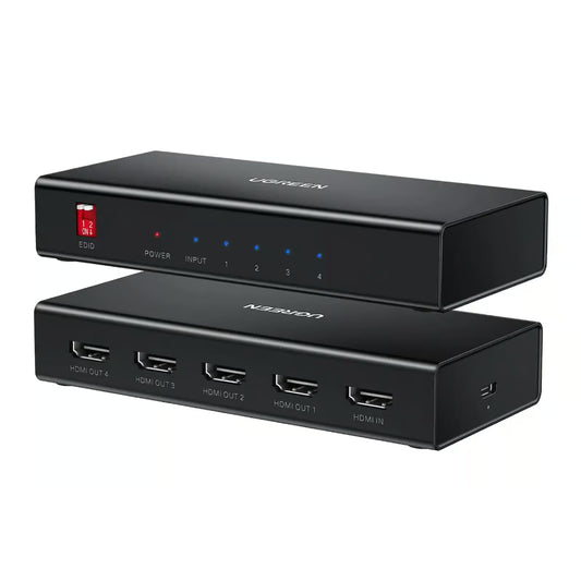 UGREEN 90514 | HDMI Splitter (1-in-4-out, 4K@60Hz, EDID, HDCP 2.2/1.4, 3D HDR)