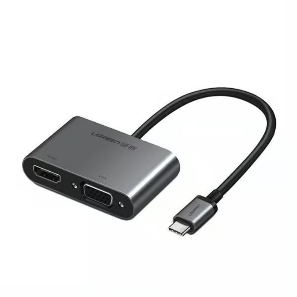 UGREEN 50505 | USB-C Male to HDMI & VGA Female Converter (Gray)