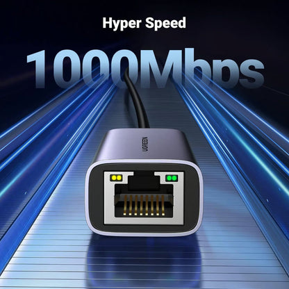 UGREEN 50737 | USB-C to Gigabit Ethernet Adapter | RJ45 LAN | USB 3.0 Type-C | Thunderbolt 3 Compatible | 1000Mbps | Plug & Play | For MacBook, Laptops, Tablets