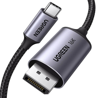 UGREEN 25864 | USB-C to DisplayPort 2.1 Cable | 16K@60Hz | 1.5m Length | HDR10 | DSC 1.2 | Plug & Play | For MacBook, Gaming Monitors, RTX GPUs