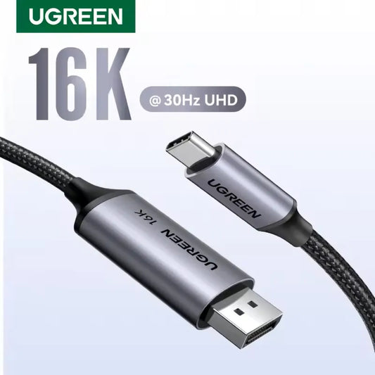 UGREEN 25864 | USB-C to DisplayPort 2.1 Cable | 16K@60Hz | 1.5m Length | HDR10 | DSC 1.2 | Plug & Play | For MacBook, Gaming Monitors, RTX GPUs