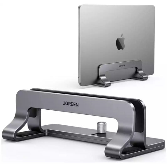 UGREEN 45622 | Vertical Laptop Stand | Adjustable Width | Aluminum Alloy | Anti-Slip Base | Space-Saving Design | Gray | Free Shipping