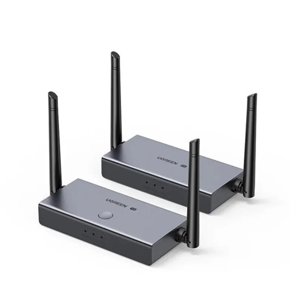 UGREEN 60200 | HDMI Wireless Extender | TX & RX Pair | 1080p Full HD | 200 Meter Range | Plug & Play | Dual Antenna | IR Remote Support | For Laptops, PCs, TVs, Projectors
