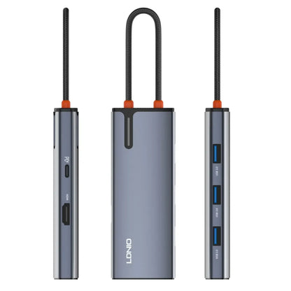 LDNIO DS-15H | 5-in-1 USB-C Dock Station, 100W PD Charging, 4K HDMI, 3× USB 3.0 Ports, Smart IC, Compact Design