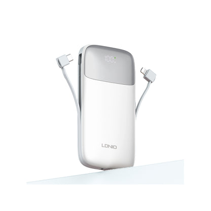 LDNIO PQ20 | 20000mAh Power Bank, 22.5W Fast Charging, Built-in Cables, LED Display, PD & QC3.0