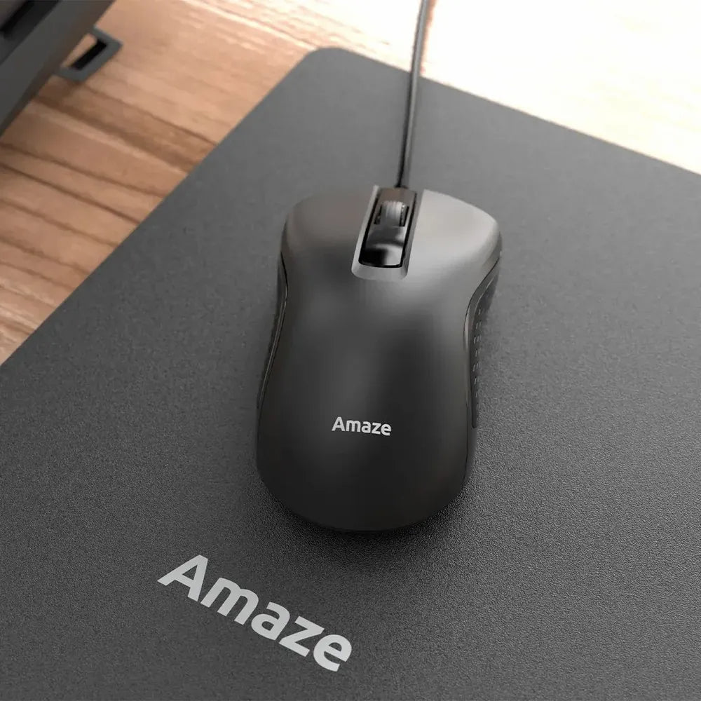 Amaze A702 Probus Silent Click Wired Mouse | Quiet Operation | 1,200 DPI Optical Sensor | Ergonomic Design | For Home & Office Use