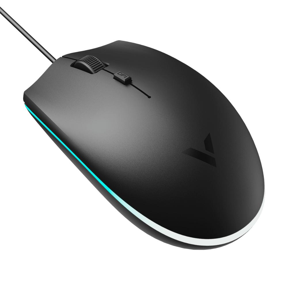 Rapoo V11S Optical Gaming Mouse | 800/1200/1600 DPI | Ambidextrous Ergonomic Design | Wired USB | Black