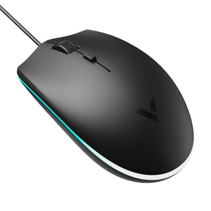 Rapoo V11S Optical Gaming Mouse | 800/1200/1600 DPI | Ambidextrous Ergonomic Design | Wired USB | Black