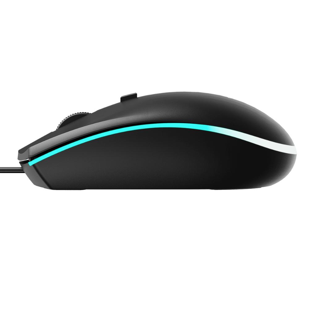 Rapoo V11S Optical Gaming Mouse | 800/1200/1600 DPI | Ambidextrous Ergonomic Design | Wired USB | Black