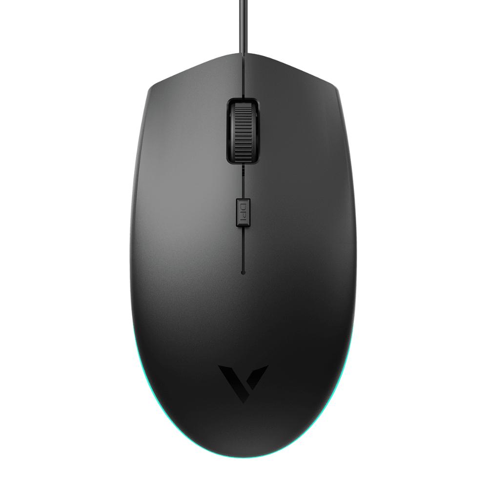 Rapoo V11S Optical Gaming Mouse | 800/1200/1600 DPI | Ambidextrous Ergonomic Design | Wired USB | Black