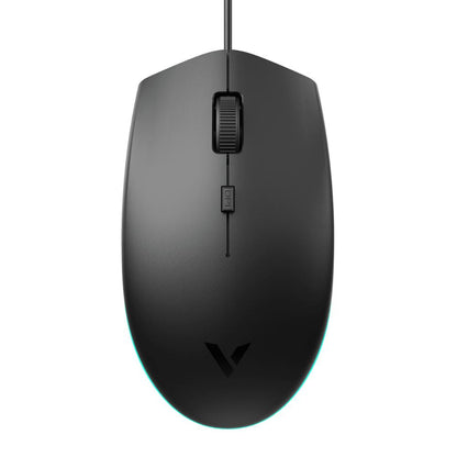 Rapoo V11S Optical Gaming Mouse | 800/1200/1600 DPI | Ambidextrous Ergonomic Design | Wired USB | Black