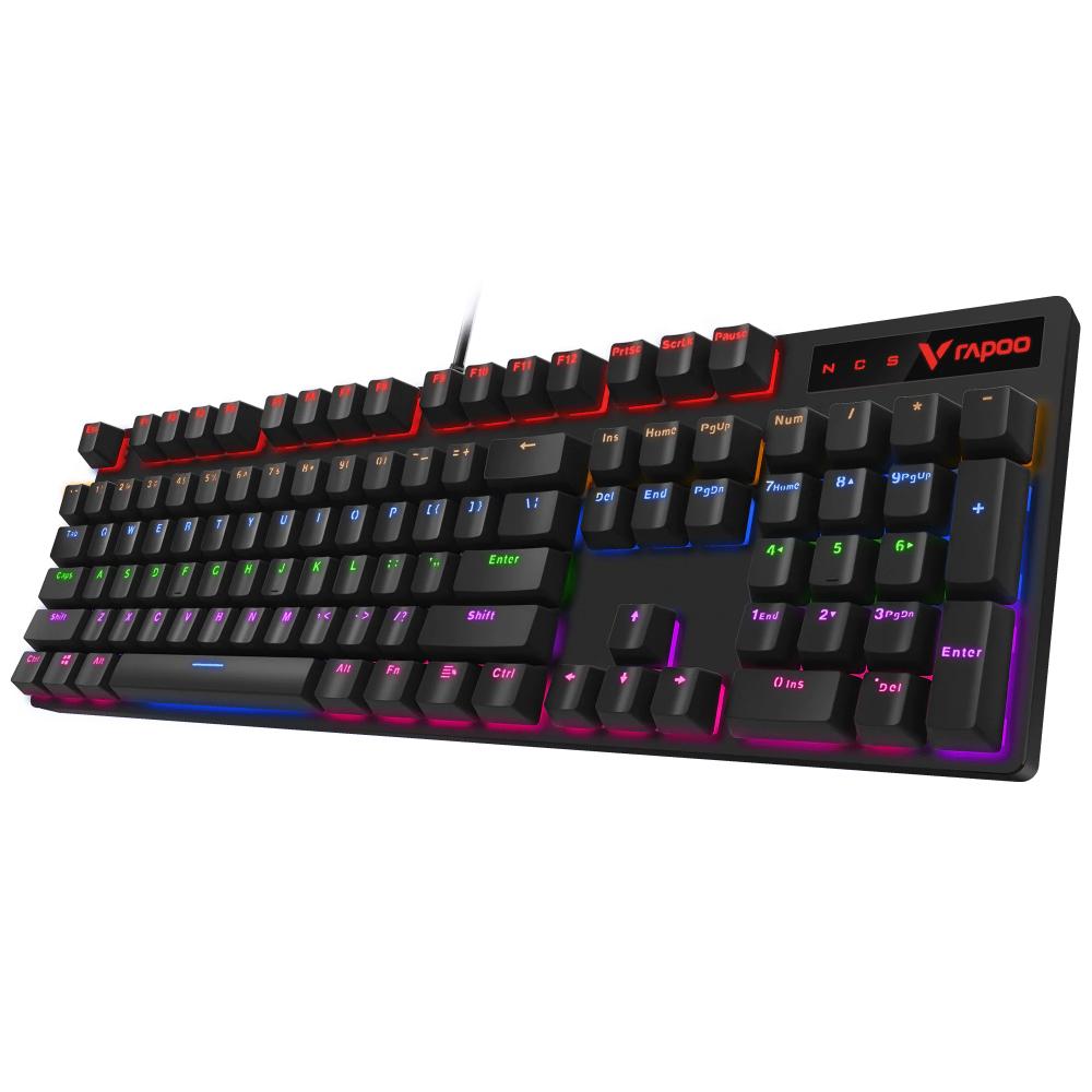 Rapoo V500PRO Mechanical Gaming Keyboard | Full Size 104 Keys | Multicolor Backlit | Anti-Ghosting | Spill-Resistant