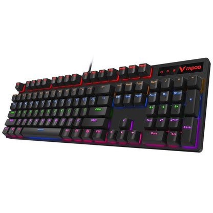 Rapoo V500PRO Mechanical Gaming Keyboard | Full Size 104 Keys | Multicolor Backlit | Anti-Ghosting | Spill-Resistant