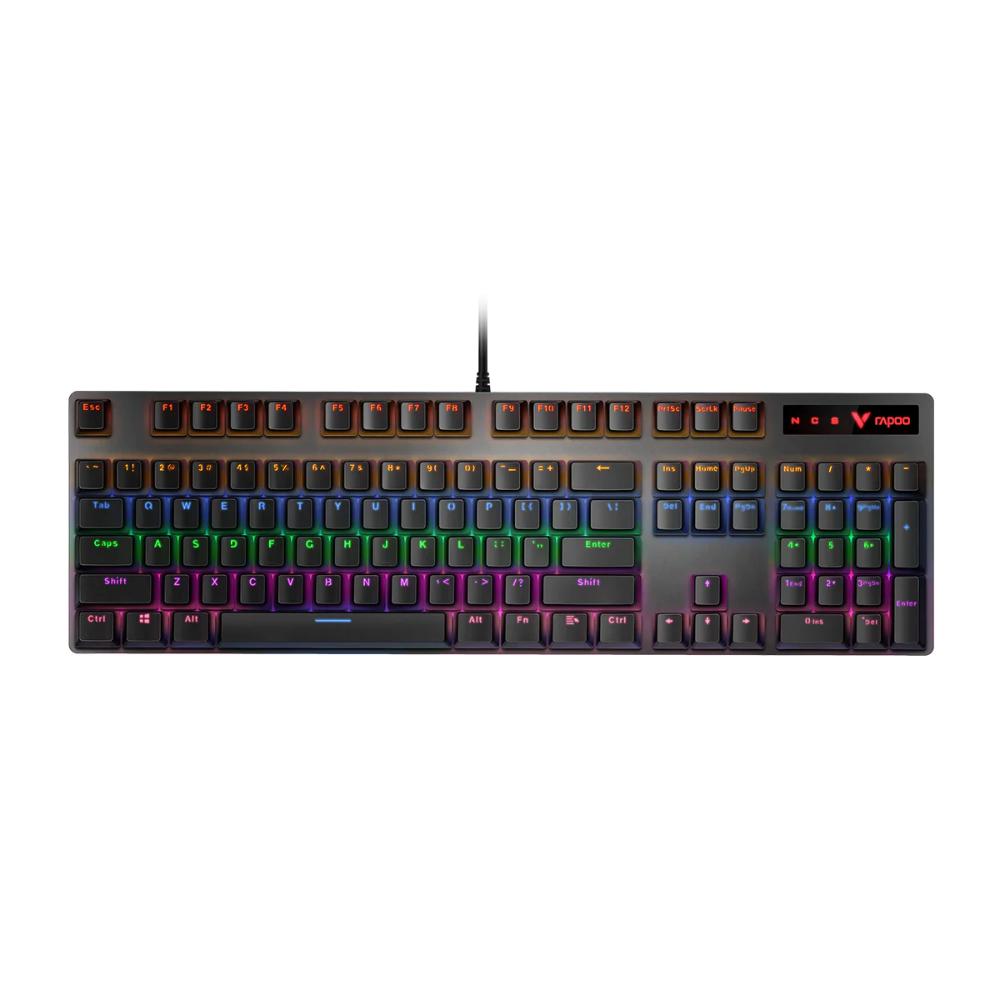 Rapoo V500PRO Mechanical Gaming Keyboard | Full Size 104 Keys | Multicolor Backlit | Anti-Ghosting | Spill-Resistant