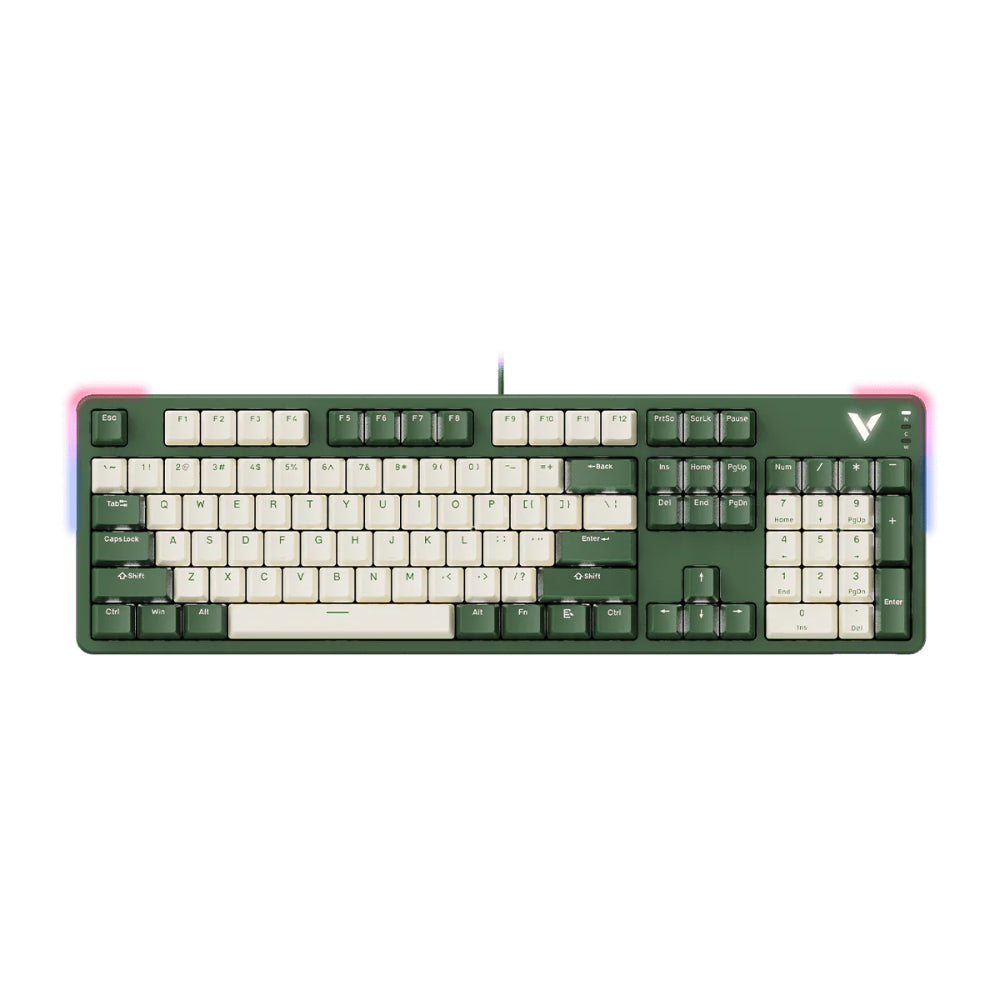 Rapoo V500PRO TM Mechanical Gaming Keyboard | Full Size 104 Keys | RGB Backlit | PBT Keycaps | Programmable