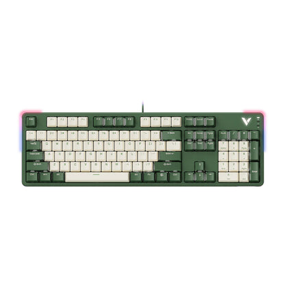 Rapoo V500PRO TM Mechanical Gaming Keyboard | Full Size 104 Keys | RGB Backlit | PBT Keycaps | Programmable