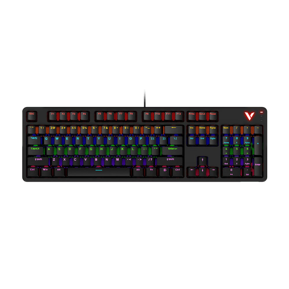 Rapoo V500PRO TM Mechanical Gaming Keyboard | Full Size 104 Keys | RGB Backlit | PBT Keycaps | Programmable