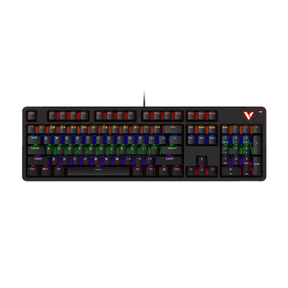 Rapoo V500PRO TM Mechanical Gaming Keyboard | Full Size 104 Keys | RGB Backlit | PBT Keycaps | Programmable