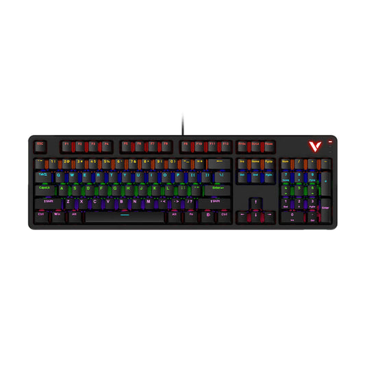 Rapoo V500PRO TM Mechanical Gaming Keyboard | Full Size 104 Keys | RGB Backlit | PBT Keycaps | Programmable