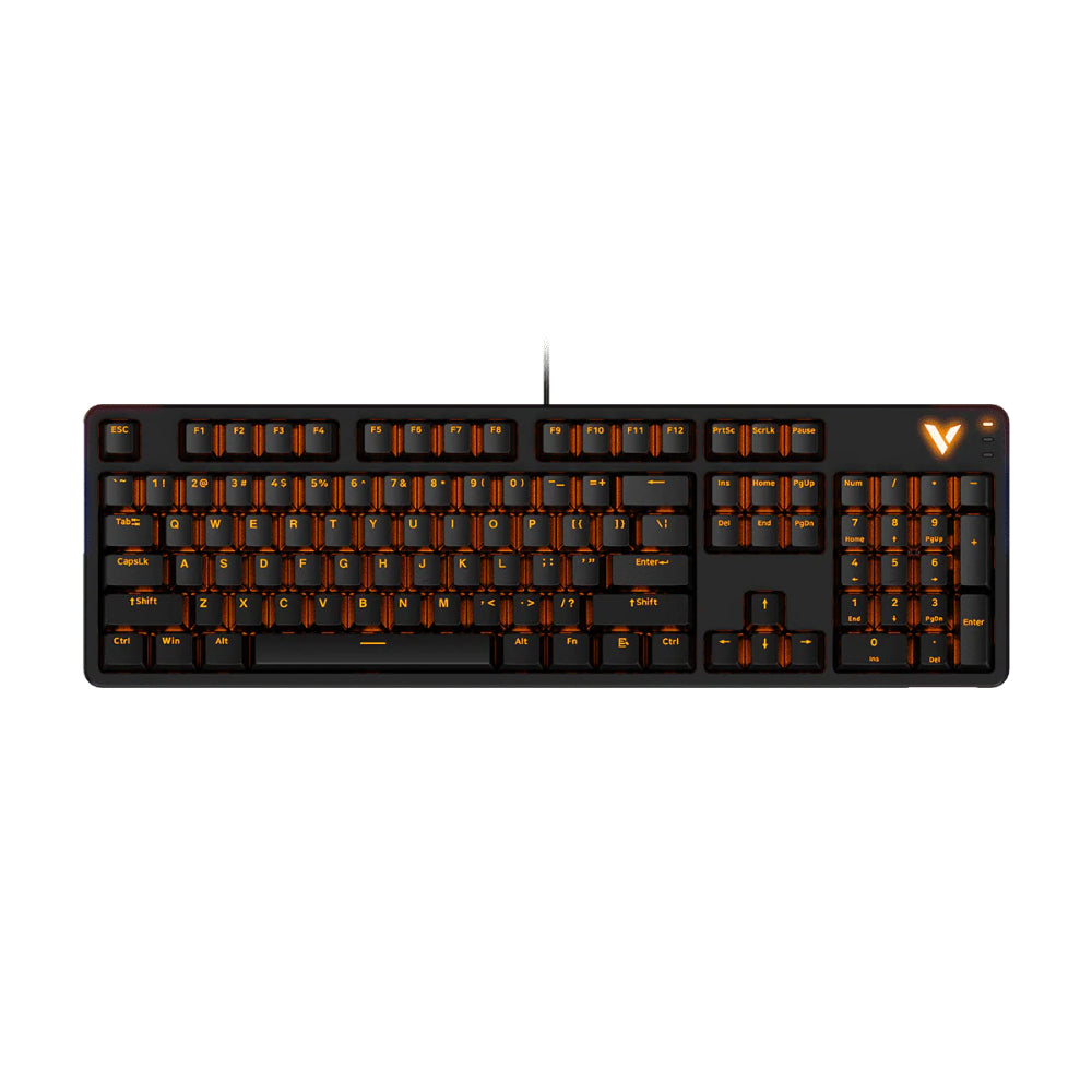 Rapoo V500PRO TM Mechanical Gaming Keyboard | Full Size 104 Keys | RGB Backlit | PBT Keycaps | Programmable
