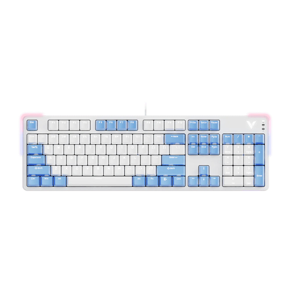 Rapoo V500PRO TM Mechanical Gaming Keyboard | Full Size 104 Keys | RGB Backlit | PBT Keycaps | Programmable
