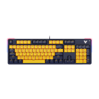 Rapoo V500PRO TM Mechanical Gaming Keyboard | Full Size 104 Keys | RGB Backlit | PBT Keycaps | Programmable