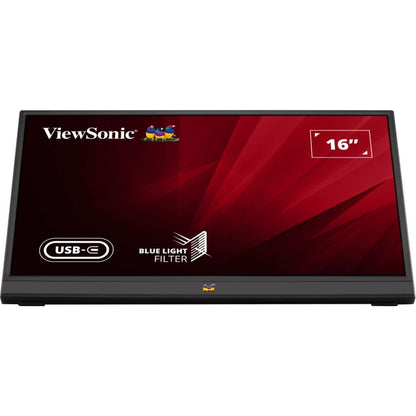 ViewSonic VA1655-3 16-Inch FHD Portable Monitor | IPS | USB-C 60W Power Delivery | Mini HDMI | Built-in Speakers